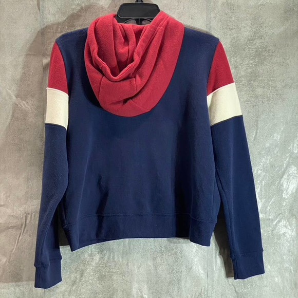 RE-SPUN By Marine Layer Women's Navy Colorblock Full-Zip Hooded Sweater SZ M - Picture 2 of 9